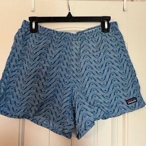 Blue patterned Patagonia shorts
